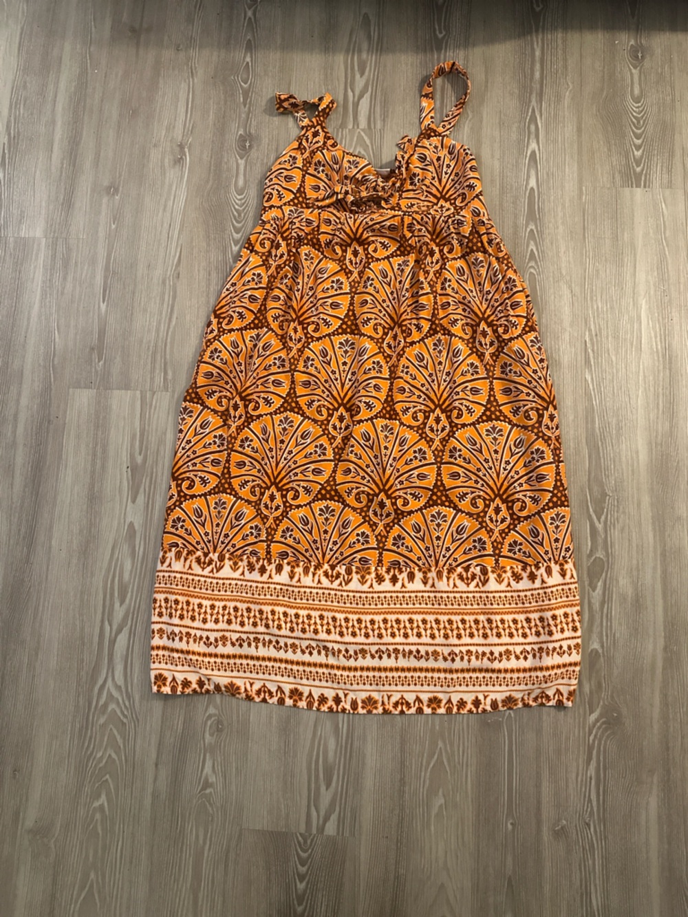 Knox Rose Orange and Brown Printed Maxi Sundress